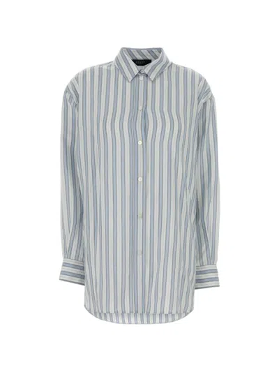 Gucci Striped Shirt In Blue