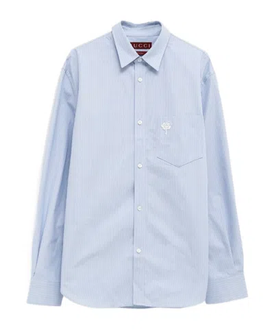 Gucci Striped Shirt In Blue