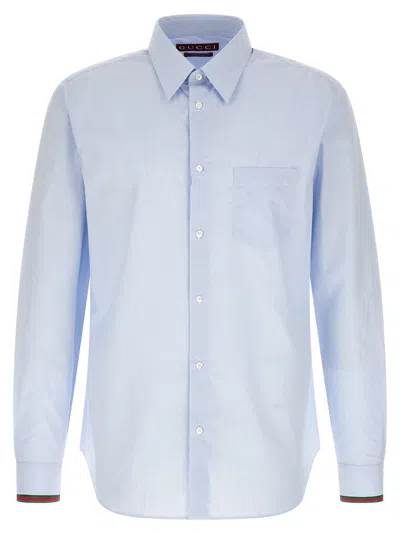 Gucci Striped Shirt Shirt And Blouse Light Blue