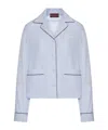 Gucci Light Blue Striped Cotton Embroidered Shirt In White
