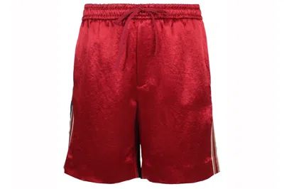 Pre-owned Gucci Striped Silk Bermuda Shorts Live Red