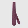 Gucci Striped Silk Jacquard Tie In Red