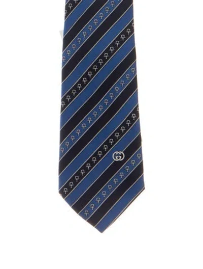 Pre-owned Gucci Striped Silk Tie In Multi