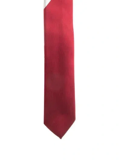 Pre-owned Gucci Striped Silk Tie In Red