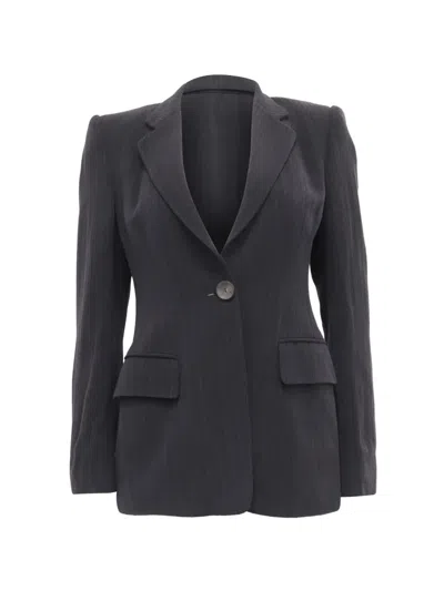 Pre-owned Gucci Striped Single-breasted Blazer In Black