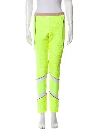 Pre-owned Gucci Striped Skinny Leg Pants In Green
