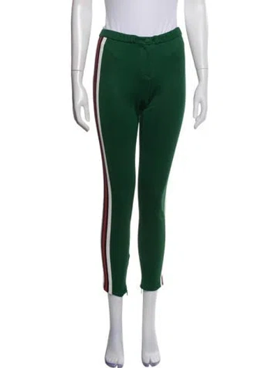 Pre-owned Gucci Striped Skinny Leg Pants In Green