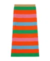 Gucci Striped Pleated Knitted Midi Skirt In Red