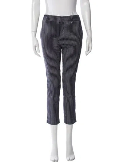 Pre-owned Gucci Striped Straight Leg Pants In Blue