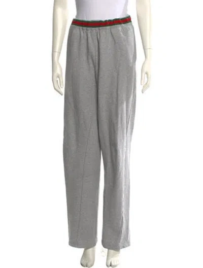 Pre-owned Gucci Striped Sweatpants In Gray