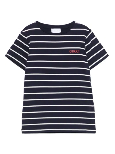 Gucci Kids' Striped T-shirt In Black