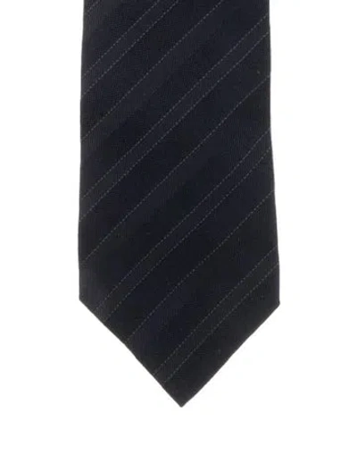 Pre-owned Gucci Striped Tie. In Blue