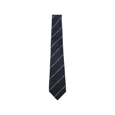 Gucci Striped Tie In Blue