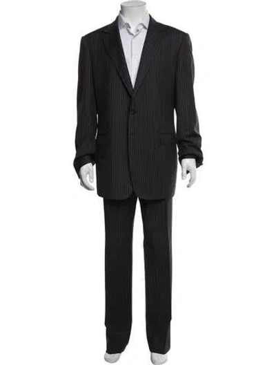 Pre-owned Gucci Striped Two-piece Suit Vest In Gray