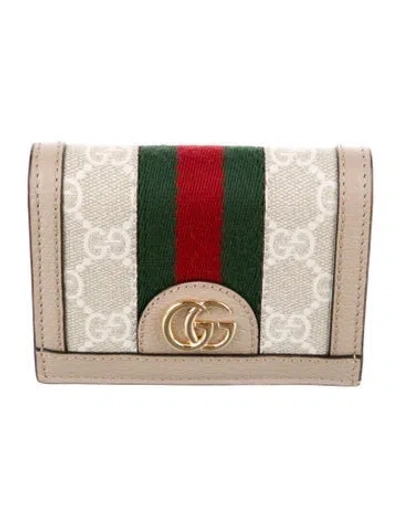 Pre-owned Gucci Striped Wallet In Neutral