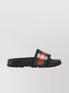 Gucci Pursuit Web Slides With Bold Stripes