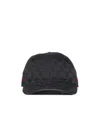 Gucci Cotton Blend Gg Hat With Web Ribbon In Blue