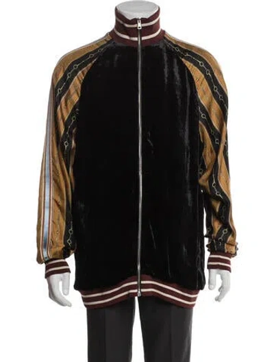 Pre-owned Gucci Striped Windbreaker W/ Tags In Black