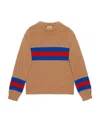 Gucci Striped Wool-blend Jumper In Brown