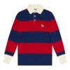 Gucci Striped Wool Polo 'blue Red' In Multi