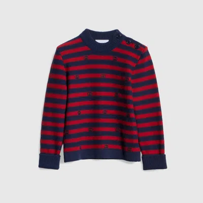 Gucci Kids' Striped Wool Sweater In Blue