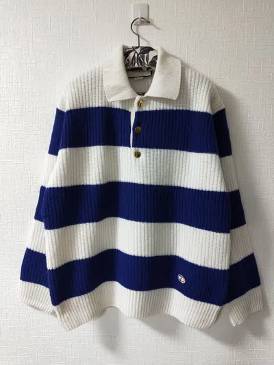 Pre-owned Gucci Striped Wool Sweater In Blue White