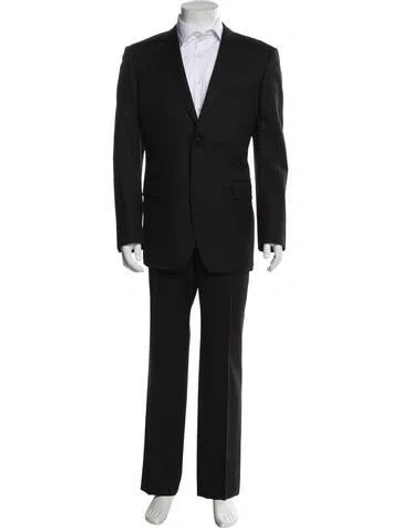 Pre-owned Gucci Striped Wool Two Piece Suit Set In Black
