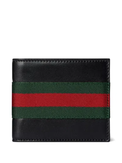 Gucci Striped-detail Wallet In Purple