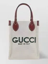 Gucci Structured Canvas Shoulder Bag With Contrast Stitching