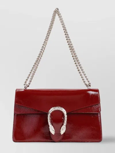 Gucci Structured Flap Shoulder Bag Chain In Pink