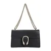 Gucci Structured Grained Leather Shoulder Bag In Black