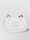 Gucci Structured Leather Shoulder Bag In White