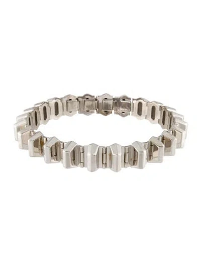 Pre-owned Gucci Stud Choker Necklace, 15" In Multi