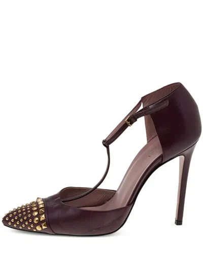 Pre-owned Gucci Stud-embellished Heeled Pumps