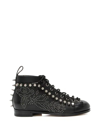 Pre-owned Gucci Studded Ankle Boots In Black