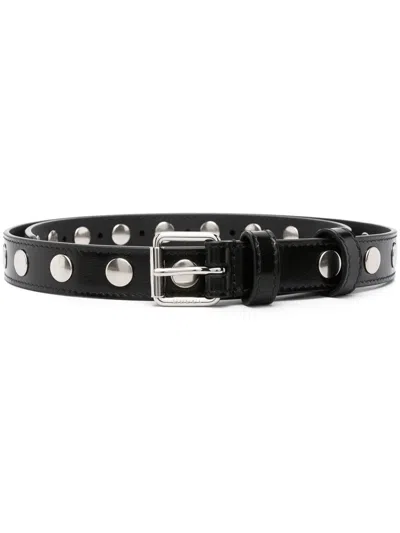 Gucci Studded Buckle Belt In Black