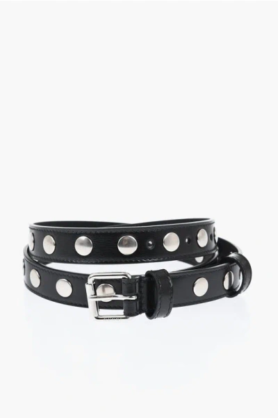 Gucci Studded Leather Belt 20mm In Black