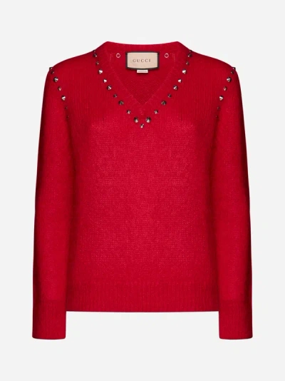 Gucci Studded Mohair-blend Sweater