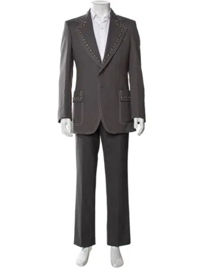 Pre-owned Gucci Studded Studded Accents Blazer W/ Tags In Gray
