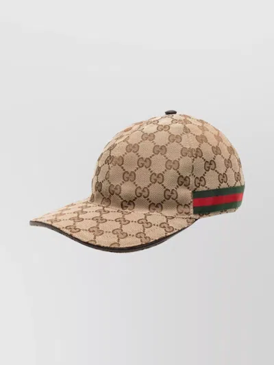 Gucci Stylish Baseball Cap Monogram Design In Brown