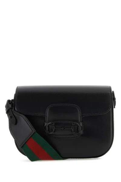 Gucci Stylish Black Leather Shoulder Bag For Trendy Women