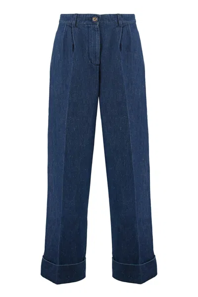 Gucci Stylish Denim Jacket With Logo Detail And Pockets In Blue