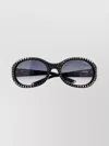 Gucci Stylish Oval Sunglasses Embellished Frame In Black
