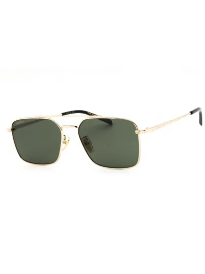 Gucci Stylish Rectangular Metal Sunglasses For Men In Green