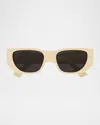 Gucci Subtle Web 53mm Geometric Acetate Sunglasses In Neutral