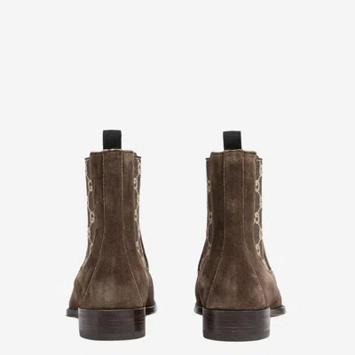 Gucci Suede Ankle Boot In Brown