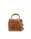 Gucci Suede Bamboo Handbag In Brown