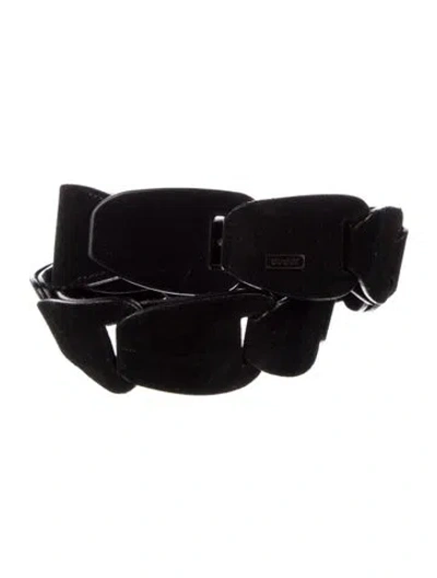 Pre-owned Gucci Suede Belt In Black