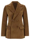 Gucci Suede Leather Double-breasted Jacket