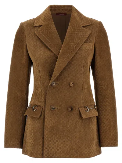 Gucci Suede Blazer Blazer And Suits Brown